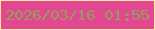 文字の大きさ：4、枠の色：fee99a、背景の色：e24791、文字の色：989e5a 無料ブログパーツのブログ時計