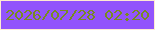 文字の大きさ：2、枠の色：feead2、背景の色：9254fc、文字の色：788b20 無料ブログパーツのブログ時計