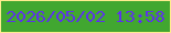 文字の大きさ：4、枠の色：feec8f、背景の色：41a730、文字の色：5d33ea 無料ブログパーツのブログ時計