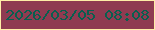 文字の大きさ：4、枠の色：feeea7、背景の色：8f3b51、文字の色：085f4f 無料ブログパーツのブログ時計
