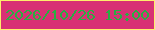 文字の大きさ：2、枠の色：feef6c、背景の色：d83174、文字の色：29ae42 無料ブログパーツのブログ時計