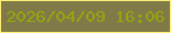 文字の大きさ：1、枠の色：feef77、背景の色：7f7a47、文字の色：96a60d 無料ブログパーツのブログ時計