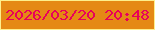 文字の大きさ：1、枠の色：feef8c、背景の色：e58915、文字の色：e8015a 無料ブログパーツのブログ時計