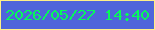 文字の大きさ：1、枠の色：fef087、背景の色：4f65da、文字の色：06fa5a 無料ブログパーツのブログ時計
