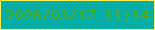 文字の大きさ：3、枠の色：fef158、背景の色：07aea7、文字の色：51ae16 無料ブログパーツのブログ時計