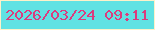 文字の大きさ：1、枠の色：fef1c9、背景の色：61e2e3、文字の色：dc3c7e 無料ブログパーツのブログ時計