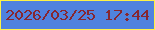 文字の大きさ：3、枠の色：fef246、背景の色：5082de、文字の色：872630 無料ブログパーツのブログ時計