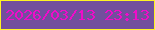文字の大きさ：3、枠の色：fef324、背景の色：734e9d、文字の色：ef0cc9 無料ブログパーツのブログ時計