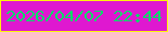 文字の大きさ：5、枠の色：fef40c、背景の色：df18d0、文字の色：07da6a 無料ブログパーツのブログ時計