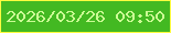文字の大きさ：4、枠の色：fefc3f、背景の色：43b922、文字の色：ccfb95 無料ブログパーツのブログ時計