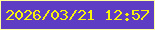 文字の大きさ：1、枠の色：feff9e、背景の色：5e3dc4、文字の色：f7f30a 無料ブログパーツのブログ時計