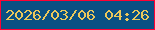 文字の大きさ：4、枠の色：ff0133、背景の色：0a5083、文字の色：ecc85b 無料ブログパーツのブログ時計