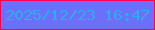 文字の大きさ：3、枠の色：ff014a、背景の色：6c6ffa、文字の色：27b1ea 無料ブログパーツのブログ時計