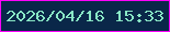 文字の大きさ：5、枠の色：ff02fb、背景の色：0a2749、文字の色：89e7c6 無料ブログパーツのブログ時計