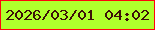 文字の大きさ：1、枠の色：ff030c、背景の色：afff2c、文字の色：3d1208 無料ブログパーツのブログ時計