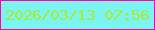 文字の大きさ：5、枠の色：ff04a0、背景の色：7af4f1、文字の色：aee931 無料ブログパーツのブログ時計