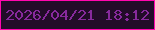 文字の大きさ：3、枠の色：ff06af、背景の色：220c29、文字の色：872a9d 無料ブログパーツのブログ時計