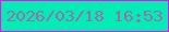 文字の大きさ：5、枠の色：ff06e6、背景の色：02ecb8、文字の色：9971a7 無料ブログパーツのブログ時計