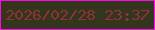 文字の大きさ：4、枠の色：ff08eb、背景の色：33351d、文字の色：8b3337 無料ブログパーツのブログ時計