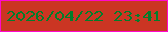 文字の大きさ：5、枠の色：ff09cd、背景の色：cb3523、文字の色：027d2b 無料ブログパーツのブログ時計