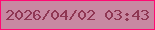 文字の大きさ：3、枠の色：ff0a73、背景の色：c888a2、文字の色：8f3754 無料ブログパーツのブログ時計