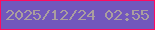 文字の大きさ：2、枠の色：ff0b60、背景の色：7257bc、文字の色：aa9e9f 無料ブログパーツのブログ時計