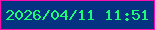 文字の大きさ：2、枠の色：ff0cac、背景の色：053381、文字の色：1dfc78 無料ブログパーツのブログ時計