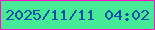 文字の大きさ：5、枠の色：ff0dc2、背景の色：46ea96、文字の色：024ea9 無料ブログパーツのブログ時計