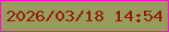 文字の大きさ：2、枠の色：ff0fcb、背景の色：999c5c、文字の色：911c0c 無料ブログパーツのブログ時計