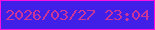 文字の大きさ：3、枠の色：ff10e2、背景の色：421fe7、文字の色：c93599 無料ブログパーツのブログ時計