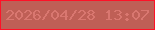 文字の大きさ：3、枠の色：ff1127、背景の色：bf5f56、文字の色：d97770 無料ブログパーツのブログ時計