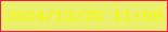 文字の大きさ：4、枠の色：ff114e、背景の色：eaf06c、文字の色：f4fa06 無料ブログパーツのブログ時計