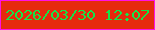 文字の大きさ：1、枠の色：ff11e4、背景の色：e62a0e、文字の色：15e548 無料ブログパーツのブログ時計