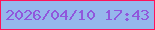 文字の大きさ：2、枠の色：ff1259、背景の色：96b7ec、文字の色：9057dc 無料ブログパーツのブログ時計