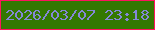 文字の大きさ：4、枠の色：ff135e、背景の色：347802、文字の色：8488d8 無料ブログパーツのブログ時計