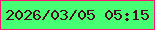 文字の大きさ：4、枠の色：ff1674、背景の色：46ff72、文字の色：440c1e 無料ブログパーツのブログ時計