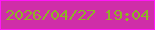 文字の大きさ：5、枠の色：ff17f7、背景の色：cf2ea8、文字の色：8db327 無料ブログパーツのブログ時計