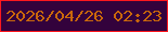 文字の大きさ：3、枠の色：ff181d、背景の色：33023c、文字の色：c9670b 無料ブログパーツのブログ時計
