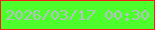 文字の大きさ：5、枠の色：ff1916、背景の色：4efe2c、文字の色：b7c0c7 無料ブログパーツのブログ時計