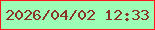 文字の大きさ：4、枠の色：ff1a1a、背景の色：9cfeb4、文字の色：8a3327 無料ブログパーツのブログ時計