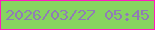 文字の大きさ：1、枠の色：ff1abe、背景の色：87d360、文字の色：907cb5 無料ブログパーツのブログ時計
