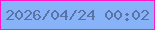 文字の大きさ：4、枠の色：ff1ac6、背景の色：88b3f8、文字の色：5974a4 無料ブログパーツのブログ時計