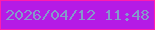 文字の大きさ：5、枠の色：ff1cae、背景の色：b51be6、文字の色：8599cb 無料ブログパーツのブログ時計