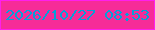 文字の大きさ：3、枠の色：ff1fed、背景の色：f62c98、文字の色：05a0d8 無料ブログパーツのブログ時計