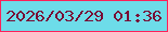 文字の大きさ：1、枠の色：ff2059、背景の色：6ddce9、文字の色：780c35 無料ブログパーツのブログ時計