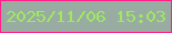 文字の大きさ：3、枠の色：ff2189、背景の色：99aca1、文字の色：9fe962 無料ブログパーツのブログ時計
