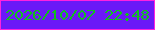 文字の大きさ：2、枠の色：ff21df、背景の色：6b19f7、文字の色：11bf1e 無料ブログパーツのブログ時計