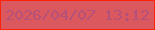 文字の大きさ：5、枠の色：ff2309、背景の色：db585f、文字の色：b4517b 無料ブログパーツのブログ時計