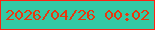 文字の大きさ：5、枠の色：ff2311、背景の色：34caa4、文字の色：e83810 無料ブログパーツのブログ時計