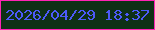 文字の大きさ：1、枠の色：ff23b5、背景の色：0f3016、文字の色：4c5af9 無料ブログパーツのブログ時計